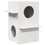 vidaXL Kattenhuis 43x43x60 cm massief grenenhout wit, Dieren en Toebehoren, Verzenden, Nieuw