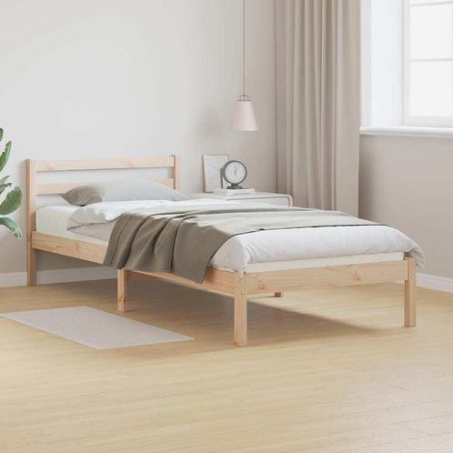 vidaXL Bedframe met Hoofdbord 100x220 cm Massief Hout Grenen, Huis en Inrichting, Slaapkamer | Bedden, Nieuw, Verzenden