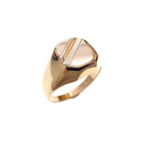 Bicolor gouden heren ring (zegelring, witgoud, herenring), Handtassen en Accessoires, Ringen, Dame of Heer, Overige kleuren, 20 of groter