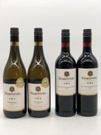 Mixed lot of 4 x 75cl Simonsig Stellenbosch red & white, Ophalen of Verzenden, Rode wijn