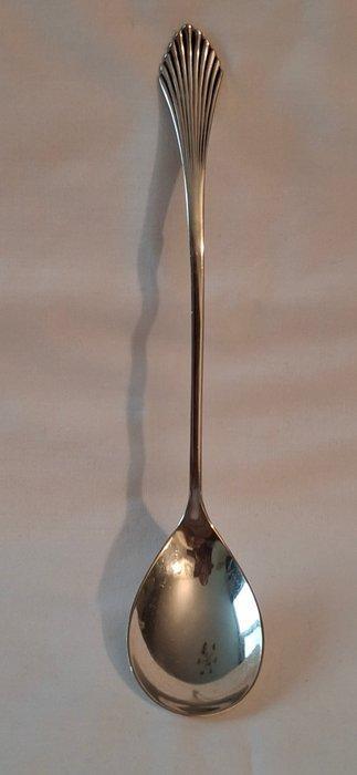 Lepel - Grote antieke Hollandse puntgave Zilveren Roomschep, Antiek en Kunst, Antiek | Zilver en Goud
