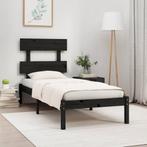 vidaXL Bedframe massief hout zwart 75x190 cm, Huis en Inrichting, Slaapkamer | Bedden, Verzenden, Nieuw