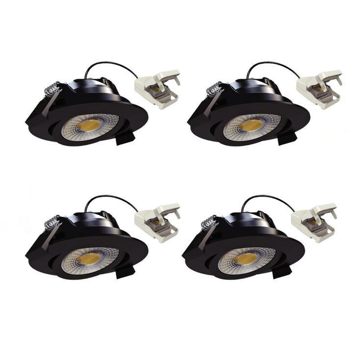 Spots inbouw Liv Inbouwspot Zwart 4 stuks Binnenverlichting, Maison & Meubles, Lampes | Autre, Envoi
