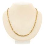 Bicolor gouden vierkante koningsketting | 47,5 cm (witgoud), Handtassen en Accessoires, Ophalen of Verzenden, Gebruikt, Overige kleuren