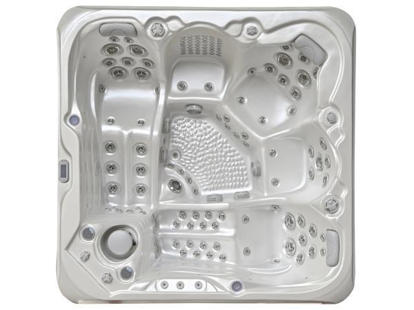 Veiling - Spa 220x220cm-Wit bad/antraciete zijkant- Incl.Blu, Tuin en Terras, Bubbelbaden en Hottubs