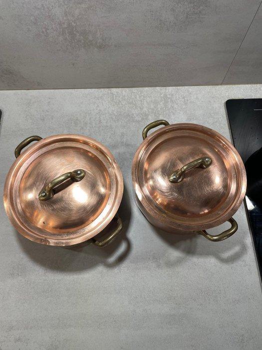 Style Mauviel, Made in France - Braadpan (2) - Koper -, Antiek en Kunst, Antiek | Keukengerei