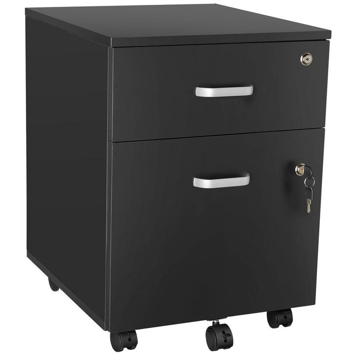 tectake Rolcontainer Vagur, 2 afsluitbare lades - zwart, Huis en Inrichting, Kasten | Roldeurkasten en Archiefkasten, Verzenden