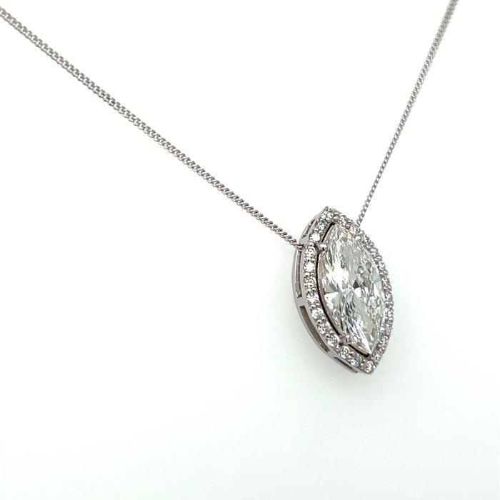 Halsketting - 14 karaat Witgoud - 2.21ct. tw. Diamant, Handtassen en Accessoires, Kettingen