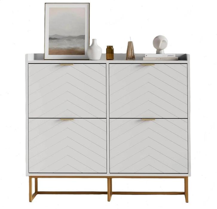 Schoenenkast - Schoenenrek - 100x103,5x24 cm - Wit - UEV, Huis en Inrichting, Kasten | Lockerkasten, Nieuw, Verzenden