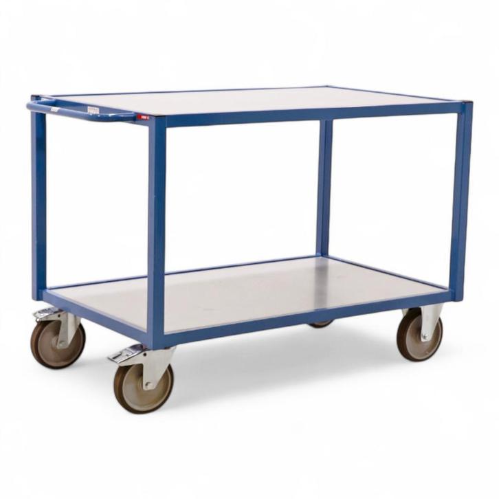Gebruikte Tafelwagen 2 zwenk- en 2 bokwielen, zwenkwielen, Doe-het-zelf en Bouw, Transportwagens, Gebruikt, Ophalen of Verzenden