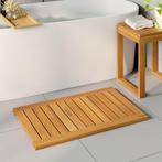 vidaXL Badmat Effen Bruin 80 x 50 cm Hout, Verzenden