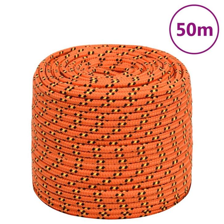 vidaXL Boottouw 8 mm 50 m polypropyleen oranje, Doe-het-zelf en Bouw, IJzerwaren en Bevestigingsmiddelen, Nieuw, Verzenden