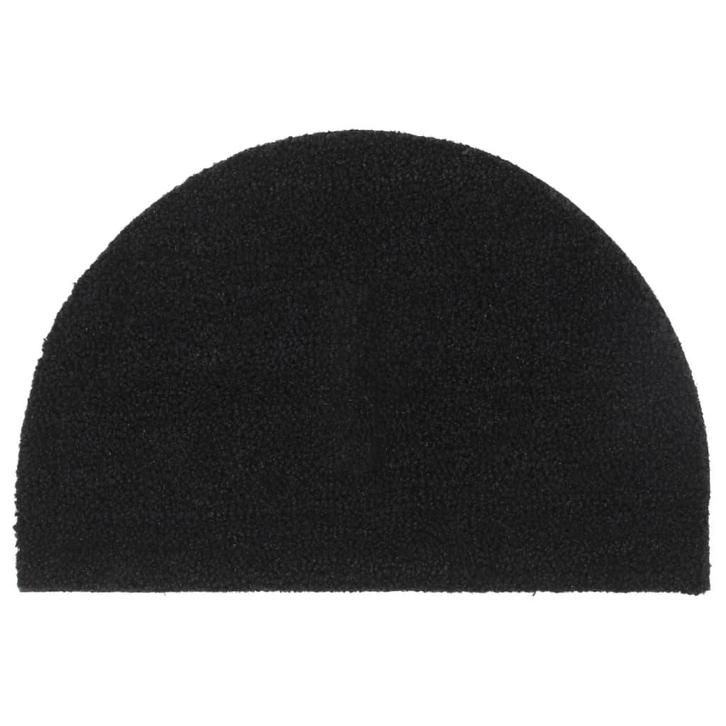 vidaXL Deurmat halfrond 40x60 cm getufte kokosvezel zwarty, Tuin en Terras, Deurmatten, Nieuw, Verzenden