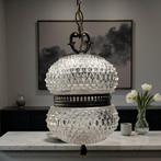 Plafondlamp - Glas, Metaal - 1970s geperste glazen hanglamp