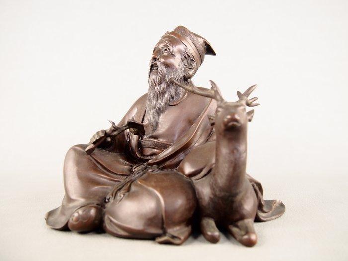Brons - Tokumitsu  - Figuur van Jurojin , een van de, Antiquités & Art, Antiquités | Autres Antiquités