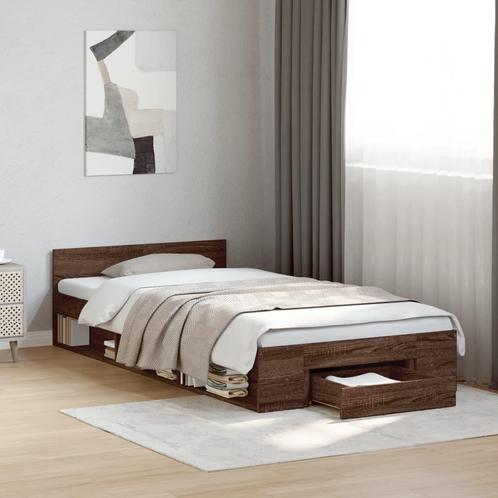 vidaXL Bedframe met lade bewerkt hout bruin eikenkleurig, Huis en Inrichting, Slaapkamer | Bedden, Nieuw, Verzenden