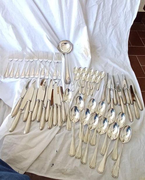 Christofle - Bestekset (59) - Kruislingers - Verzilverd, Antiek en Kunst, Antiek | Meubels | Tafels