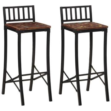 vidaXL Barstoelen 2 st massief gerecycled hout, Verzenden