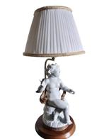 Tafellamp - Messing, Porselein, Hout - Anjel alado - 40 cm, Nieuw