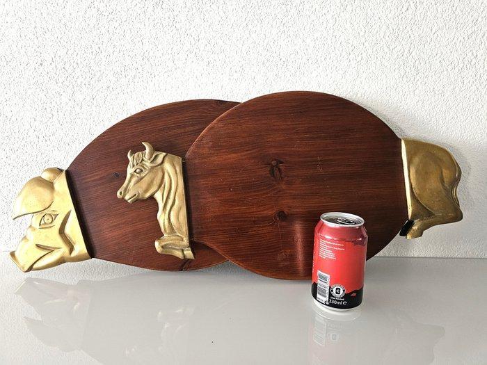 Varken en Rund - Serveerschaal (2) - Hout, Koper - Antiek, Antiek en Kunst, Curiosa en Brocante