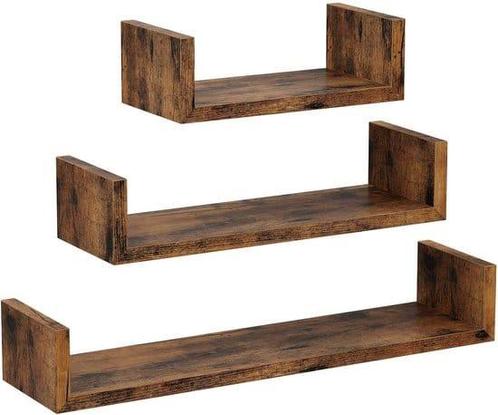 Wandplank - Vintage Style - Wandmontage - Donkerbruin, Huis en Inrichting, Woonaccessoires | Wandplanken en Boekenplanken, Nieuw