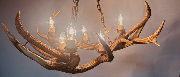 Kroonluchter - Gewei edelherten - Groot Edelhert gewei lamp, Antiek en Kunst, Curiosa en Brocante