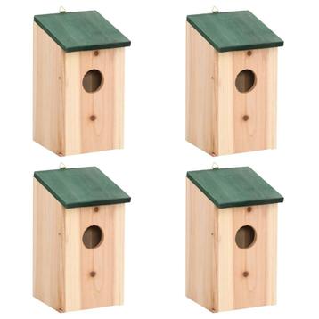 vidaXL Vogelhuisjes 4 st 12x12x22 cm hout beschikbaar voor biedingen