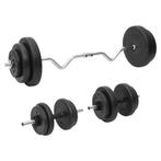 vidaXL Halterset met gewichten curl 60 kg, Sport en Fitness, Verzenden, Nieuw