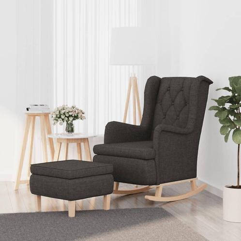 vidaXL Fauteuil met schommelpoten en voetenbank stof, Huis en Inrichting, Fauteuils, Nieuw, Verzenden