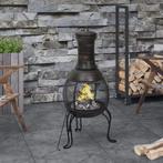 vidaXL Tuinkachel met pook 39x39x90 cm staal, Huis en Inrichting, Verzenden, Nieuw