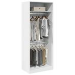 vidaXL Kledingkast 80x50x200 cm bewerkt hout wit, Huis en Inrichting, Kasten | Kleerkasten, Verzenden, Nieuw