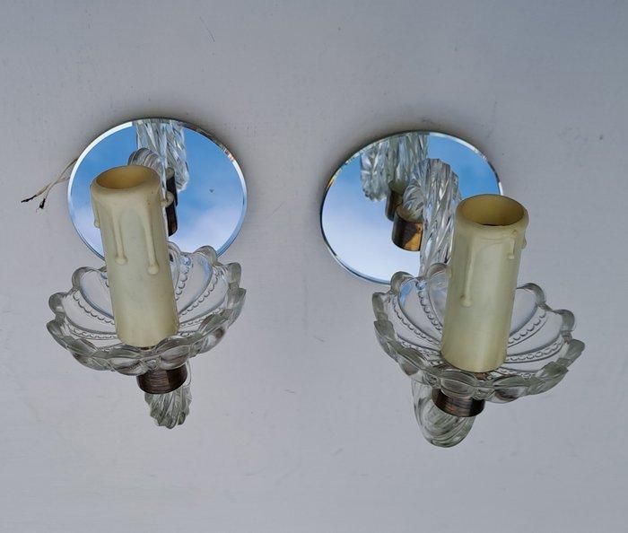 Wandlamp (2) - Glas - Vintage wandlampen, Antiek en Kunst, Curiosa en Brocante