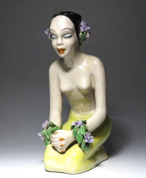 H. Ráhmer Mária (1911-1998) - Sculpture, Tahitian Woman - 23, Antiek en Kunst, Antiek | Glaswerk en Kristal