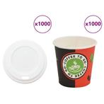 vidaXL Papieren koffiekopjes met deksel 1000 st 4oz 120 ml, Verzenden