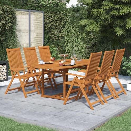 vidaXL 7-delige Tuinset massief acaciahout, Tuin en Terras, Tuinsets en Loungesets, Tuinset, Nieuw, Verzenden