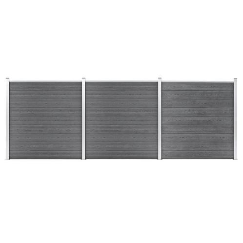 vidaXL Schutting 526x186 cm HKC grijs, Tuin en Terras, Tuinhekken en Hekwerk, Nieuw, Verzenden