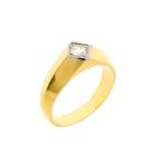 Gouden solitair ring met diamant | 0,22 ct., Handtassen en Accessoires, Ringen, Gebruikt, Overige kleuren, 19 tot 20, Ophalen of Verzenden