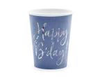 Happy Birthday Bekers Blauw 220ml 6st, Verzenden, Nieuw