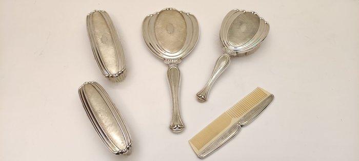 Antique Ensemble de toilette (5) - Argent 800, Antiquités & Art, Antiquités | Argent & Or