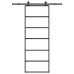 vidaXL Schuifdeur met beslag 76x205 cm ESG-glas en aluminium, Doe-het-zelf en Bouw, Deuren en Vliegenramen, Verzenden, Nieuw
