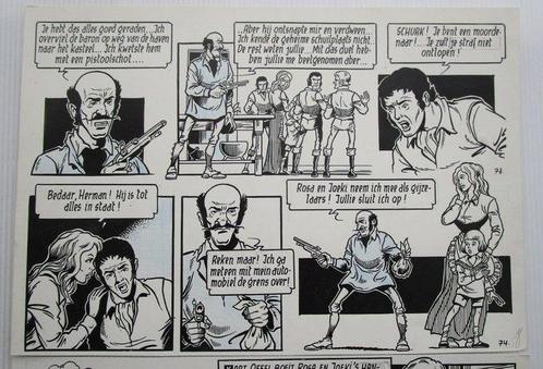 Willy Vandersteen - 1 Original page - Robert en Bertrand -, Boeken, Stripverhalen
