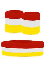 Kind Zweetbandjes Set Rood Wit Geel Kinder Hoofdband Polsban, Ophalen of Verzenden, Nieuw
