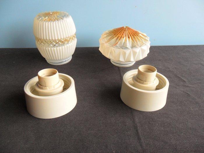 Plafonnier - Persglas - Ensemble de deux plafonnières, Antiek en Kunst, Antiek | Verlichting