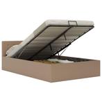 vidaXL Bedframe met opslag hydraulisch kunstleer cappuccino, Huis en Inrichting, Slaapkamer | Bedden, Verzenden, Nieuw