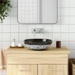 vidaXL Opzetwasbak rond 41x14 cm keramiek zwart en blauw, Doe-het-zelf en Bouw, Verzenden, Nieuw