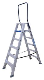 Aluminium dubbele trap 6 treden, Ophalen of Verzenden, Nieuw