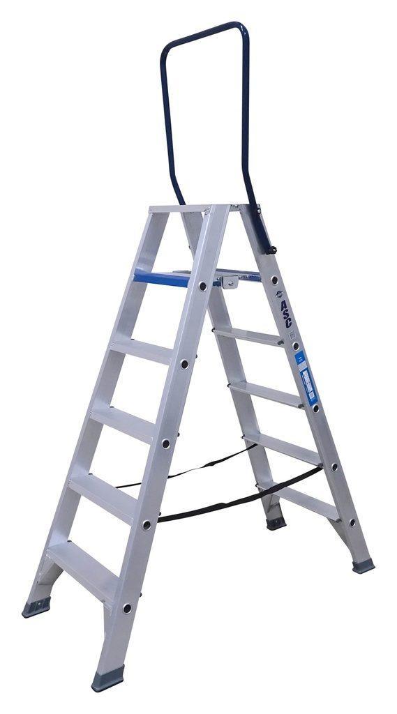 Aluminium dubbele trap 6 treden, Doe-het-zelf en Bouw, Gereedschap | Lasapparaten, Ophalen of Verzenden