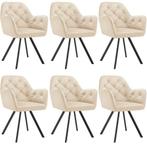 tectake Fluwelen draaistoel Lucia, gestoffeerd - crème, Set, Huis en Inrichting, Stoelen, Verzenden, Nieuw