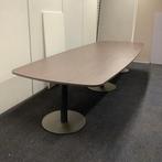 Palmberg vergadertafel 320x140 cm, bruin ton blad - RVS, Gebruikt, Bureau