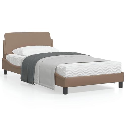 vidaXL Cadre de lit avec tête de lit Cappuccino 100x200, Maison & Meubles, Chambre à coucher | Lits, Neuf, Envoi